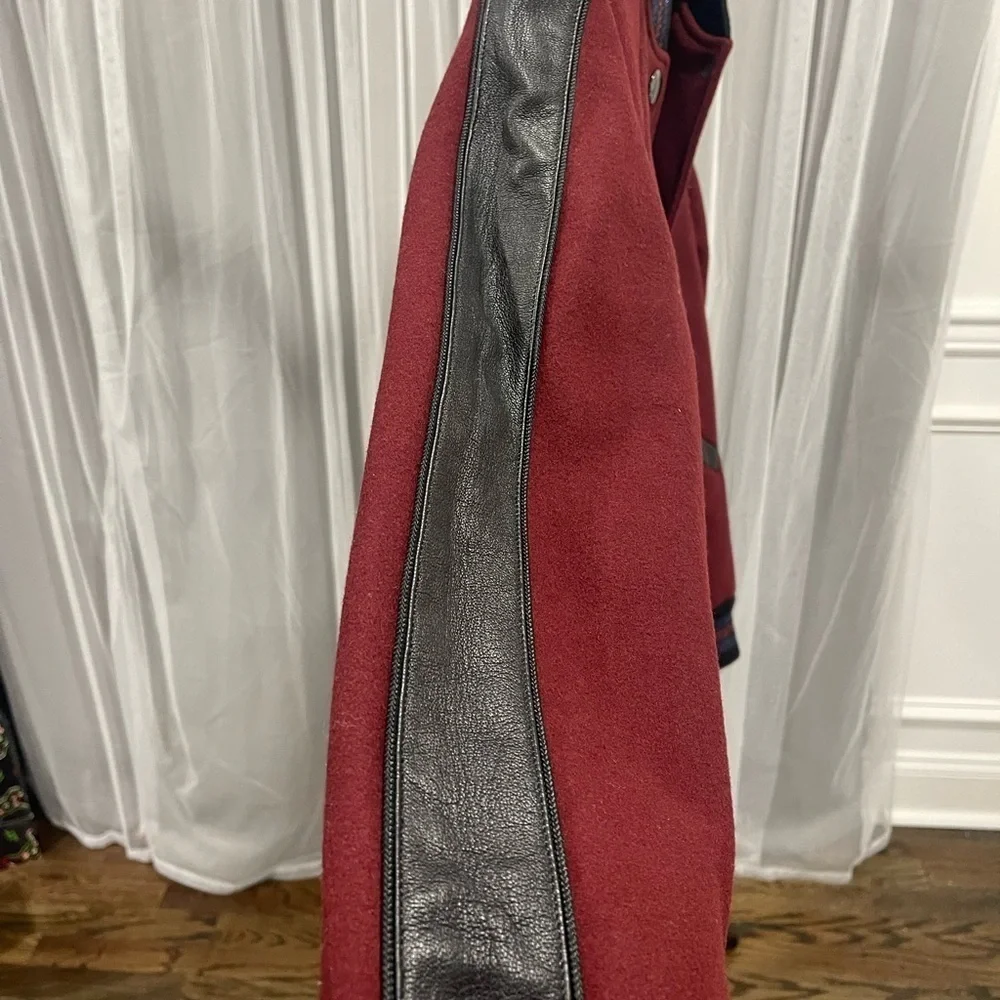 Coach Burgundy Varsity Boyfriend Jacket